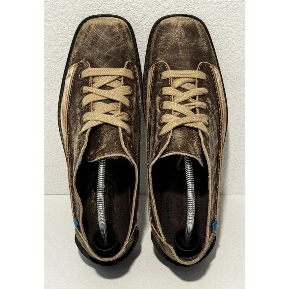 John Fluevog Brown Canvas Low-Top Sneakers